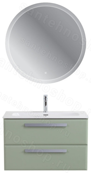 Тумба с раковиной Cezares Eco-cer-n 00-00021364 81x51 подвесная, светло-зеленая матовая 81x51 подвесная, светло-зеленая матовая