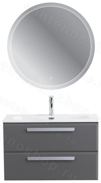 Тумба с раковиной Cezares Eco-cer-n 00-00021368 81x51 подвесная, темно-серая матовая 81x51 подвесная, темно-серая матовая