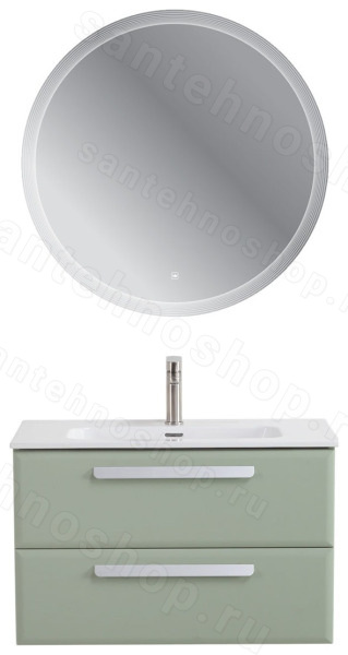 Тумба с раковиной Cezares Eco-cer-n 00-00021369 81x51 подвесная, светло-зеленая матовая 81x51 подвесная, светло-зеленая матовая