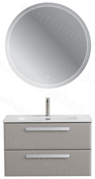 Тумба с раковиной Cezares Eco-cer-n 00-00021370 81x51 подвесная, серо-бежевая матовая 81x51 подвесная, серо-бежевая матовая