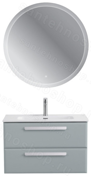 Тумба с раковиной Cezares Eco-cer-n 00-00021371 81x51 подвесная, серо-голубая матовая 81x51 подвесная, серо-голубая матовая