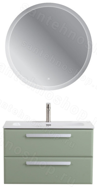 Тумба с раковиной Cezares Eco-cer-n 46094 81x51 подвесная, светло-зеленая матовая 81x51 подвесная, светло-зеленая матовая