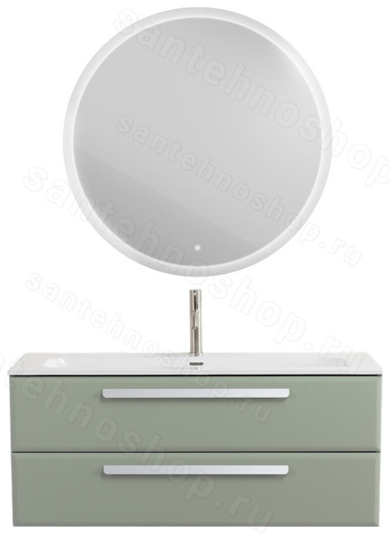 Тумба с раковиной Cezares Eco-cer-n 46181 121x51 подвесная, светло-зеленая матовая 121x51 подвесная, светло-зеленая матовая