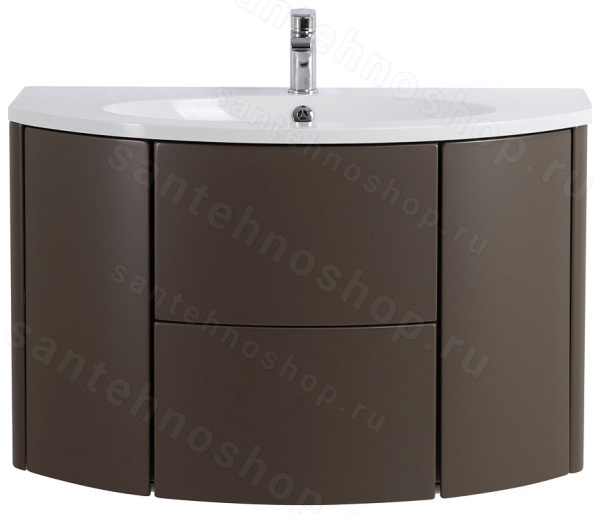 Тумба с раковиной Cezares Eden 00-00014012 91x52 подвесная, серо-коричневая матовая 91x52 подвесная, серо-коричневая матовая