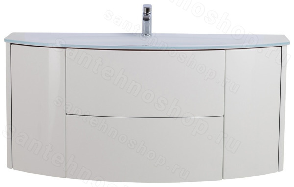 Тумба с раковиной Cezares Eden 00-00014020 121x52 подвесная, белая глянцевая 121x52 подвесная, белая глянцевая