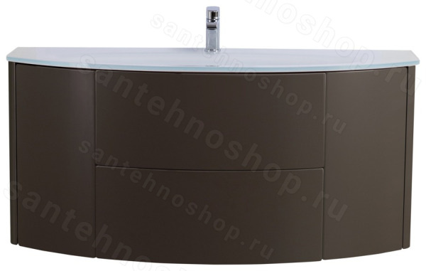 Тумба с раковиной Cezares Eden 00-00014021 121x52 подвесная, серо-коричневая матовая 121x52 подвесная, серо-коричневая матовая