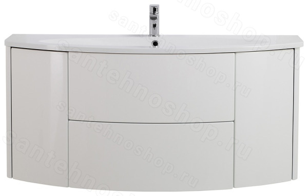 Тумба с раковиной Cezares Eden 00-00014025 121x52 подвесная, белая глянцевая 121x52 подвесная, белая глянцевая