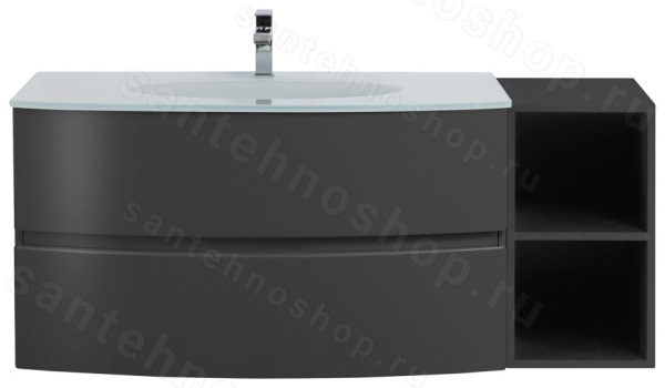 Тумба с раковиной Cezares Elettra 00-00013886 130x56 подвесная, графит 130x56 подвесная, графит