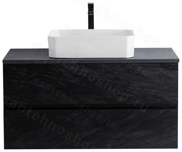 Тумба с раковиной Cezares Molveno 46 00-00012895 80x52 подвесная, черная 80x52 подвесная, черная