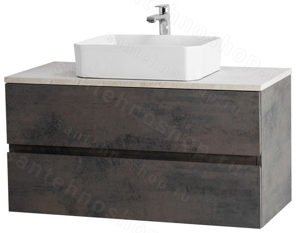 Тумба с раковиной Cezares Molveno 46 00-00012916 100x52 подвесная, оксид 100x52 подвесная, оксид