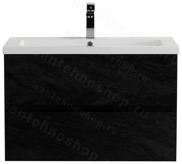 Тумба с раковиной Cezares Molveno 46 00-00018009 81x53 подвесная, черная 81x53 подвесная, черная