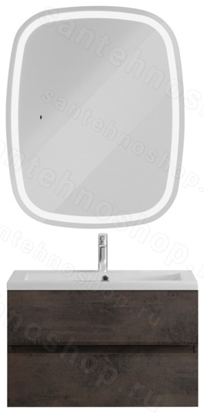 Тумба с раковиной Cezares Molveno 46 00-00018010 81x53 подвесная, оксид 81x53 подвесная, оксид