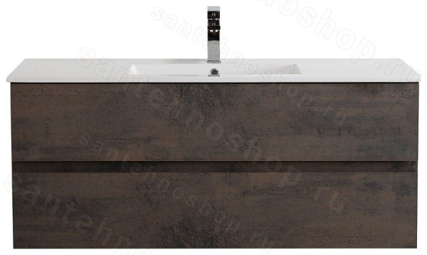 Тумба с раковиной Cezares Molveno 46 00-00018026 121x51 подвесная, оксид 121x51 подвесная, оксид
