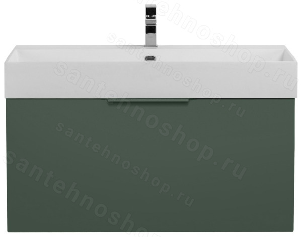 Тумба с раковиной Cezares Premium 00-00013965 91x54 подвесная, зеленая матовая 91x54 подвесная, зеленая матовая