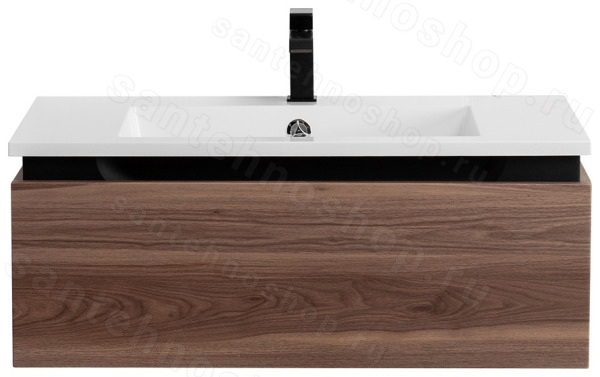 Тумба с раковиной Cezares Slider 00-00017103 100x31 подвесная, орех дымчатый 100x31 подвесная, орех дымчатый