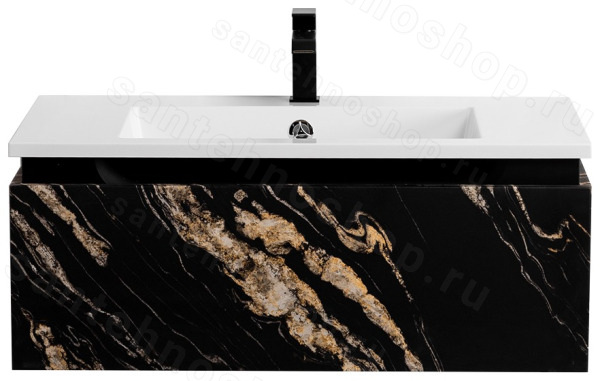 Тумба с раковиной Cezares Slider 00-00017104 100x31 подвесная, черный фьюжн 100x31 подвесная, черный фьюжн