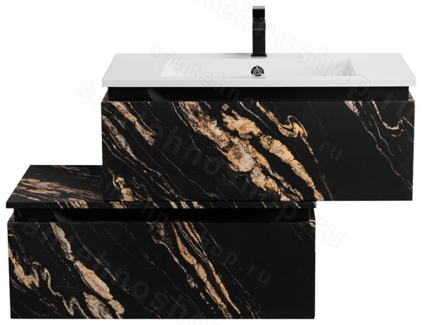 Тумба с раковиной Cezares Slider 00-00017112 100x31 подвесная, черный фьюжн 100x31 подвесная, черный фьюжн