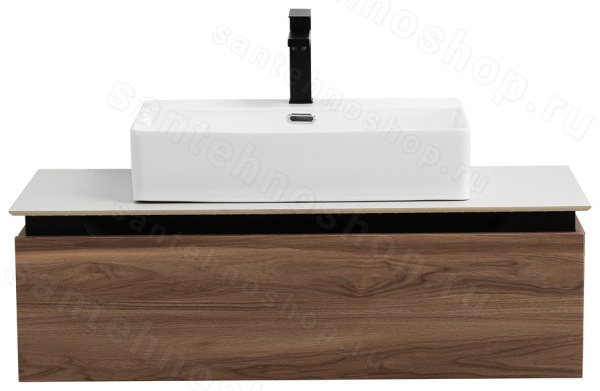 Тумба с раковиной Cezares Slider 00-00018457 101x30 подвесная, орех дымчатый 101x30 подвесная, орех дымчатый