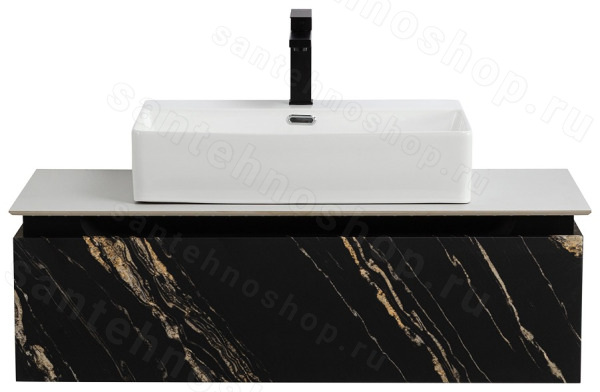 Тумба с раковиной Cezares Slider 00-00018458 101x30 подвесная, черный фьюжн 101x30 подвесная, черный фьюжн