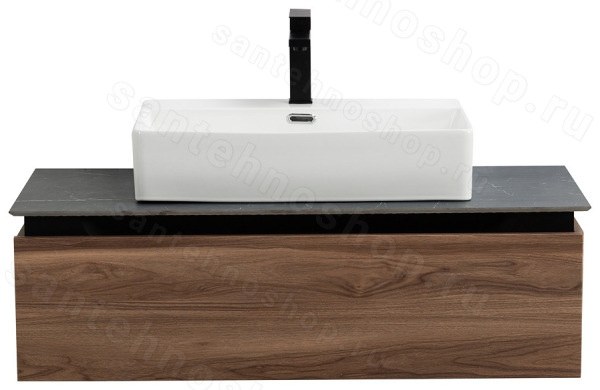 Тумба с раковиной Cezares Slider 00-00018465 101x30 подвесная, орех дымчатый 101x30 подвесная, орех дымчатый