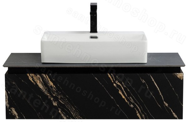 Тумба с раковиной Cezares Slider 00-00018466 101x30 подвесная, черный фьюжн 101x30 подвесная, черный фьюжн