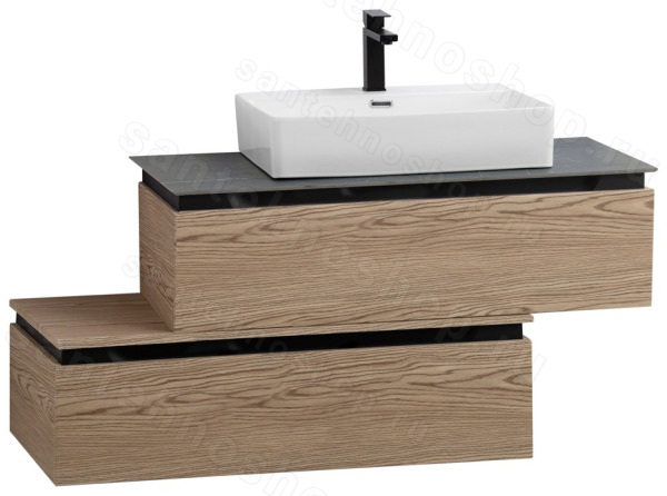 Тумба с раковиной Cezares Slider 00-00018471 101x62 подвесная, дуб тангент 101x62 подвесная, дуб тангент