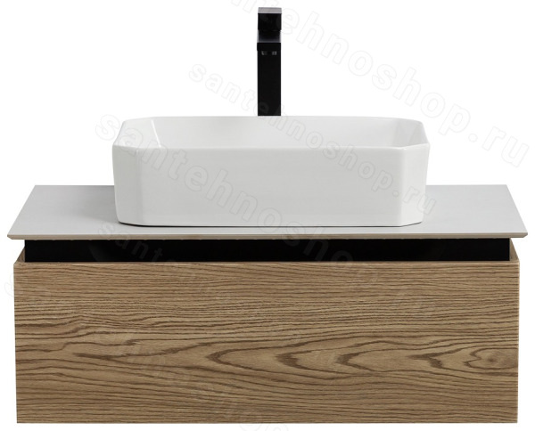 Тумба с раковиной Cezares Slider 00-00018475 81x30 подвесная, дуб тангент 81x30 подвесная, дуб тангент