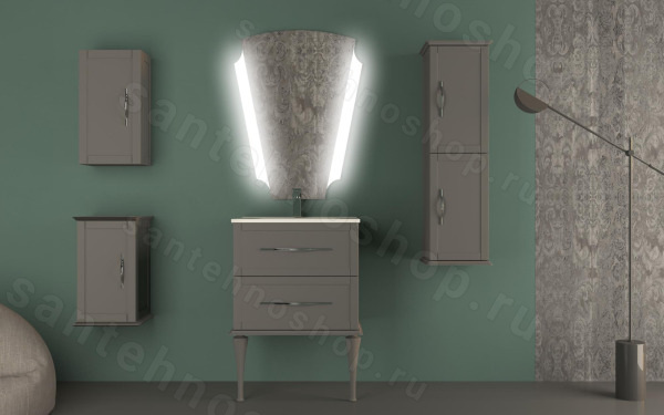 Тумба с раковиной Cezares Tiffany 00-00012646 60x56 подвесная, серое облако 60x56 подвесная, серое облако