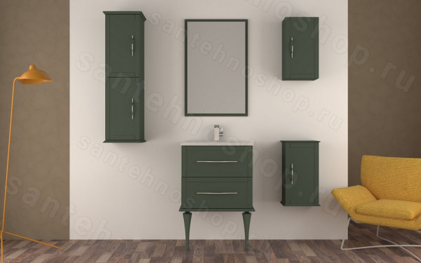 Тумба с раковиной Cezares Tiffany 00-00013687 60x56 подвесная, зеленая матовая 60x56 подвесная, зеленая матовая