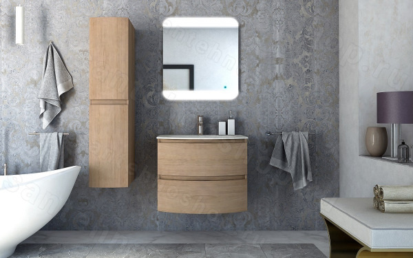 Тумба с раковиной Cezares Vague 00-00012770 70x56 подвесная, дуб табачный 70x56 подвесная, дуб табачный