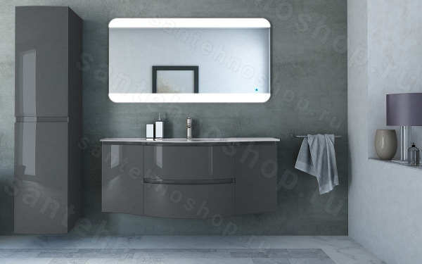 Тумба с раковиной Cezares Vague 00-00012792 138x56 подвесная, антрацит 138x56 подвесная, антрацит