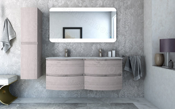 Тумба с раковиной Cezares Vague 00-00012795 138x56 подвесная, дуб выбеленный 138x56 подвесная, дуб выбеленный