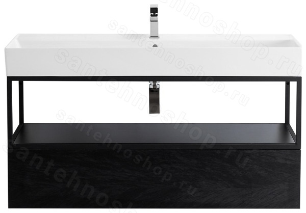 Консоль с раковиной Cezares Cadro 00-00011440 100x43 подвесная, черная 100x43 подвесная, черная