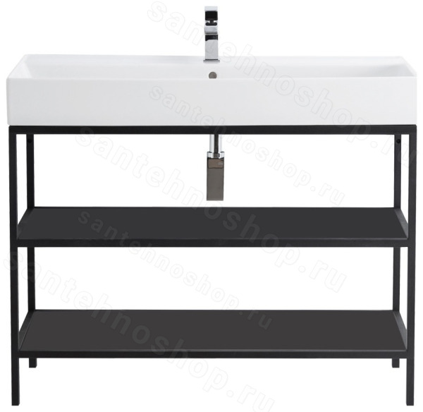 Консоль с раковиной Cezares Cadro 00-00011446 80x86 напольная, черная 80x86 напольная, черная