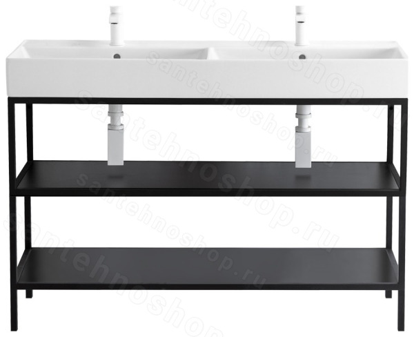 Консоль с раковиной Cezares Cadro 00-00012905 120x86 напольная, черная 120x86 напольная, черная