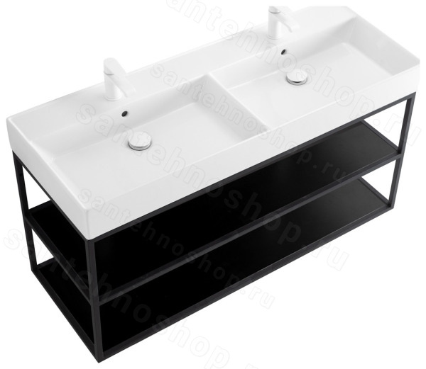 Консоль с раковиной Cezares Cadro 00-00012911 120x71 подвесная, черная 120x71 подвесная, черная