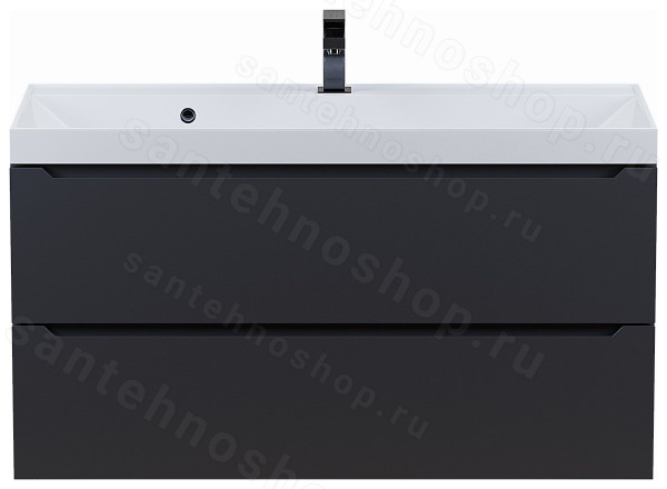 Тумба под раковину Uperwood Tanos 291020234 100x45 подвесная, черная матовая 100x45 подвесная, черная матовая
