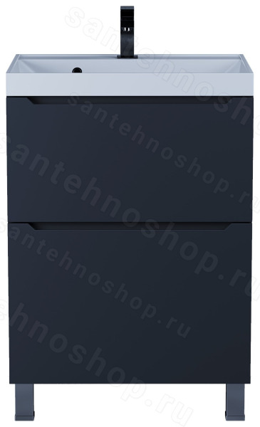Тумба под раковину Uperwood Tanos 291120331 60x45 напольная, черная, 2 ящика 60x45 напольная, черная, 2 ящика