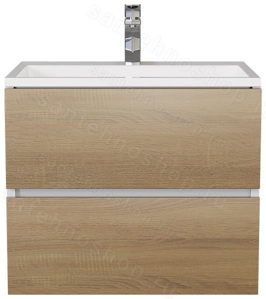 Тумба под раковину Uperwood Barsa 2930205256 60x45 подвесная, белая/дуб сонома 60x45 подвесная, белая/дуб сонома