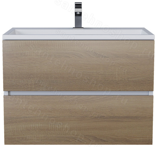 Тумба под раковину Uperwood Barsa 2930205156 70x45 подвесная, белая/дуб сонома 70x45 подвесная, белая/дуб сонома