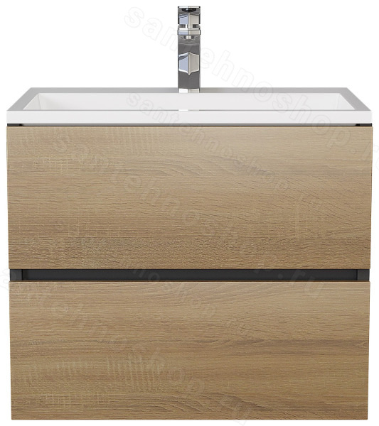 Тумба под раковину Uperwood Barsa 2930205257 60x45 подвесная, черная/дуб сонома 60x45 подвесная, черная/дуб сонома