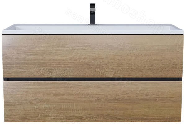 Тумба с раковиной Uperwood Barsa-Next 2900000095 70x45 подвесная, черная/дуб сонома 70x45 подвесная, черная/дуб сонома