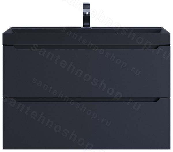 Тумба с раковиной Uperwood Tanos-Classic Quartz 3930421700 80x45, черная/уголь 80x45, черная/уголь