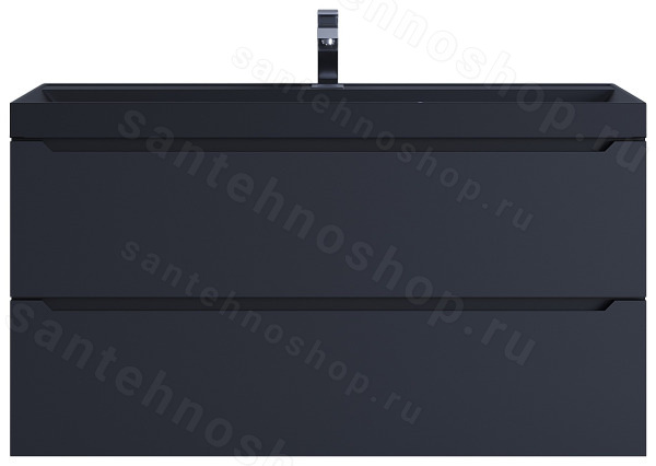 Тумба с раковиной Uperwood Tanos-Classic Quartz 3930421701 100x45, черная/уголь 100x45, черная/уголь