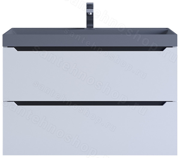 Тумба с раковиной Uperwood Tanos-Classic Quartz 3930421702 80x45, белая графит/бетон 80x45, белая графит/бетон