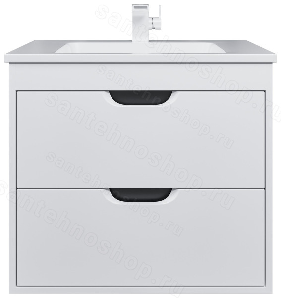 Тумба с раковиной Uperwood Modul 3930205581 65x45 подвесная, матовая, белая/графит 65x45 подвесная, матовая, белая/графит