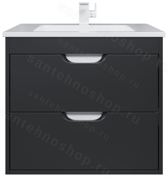 Тумба с раковиной Uperwood Modul 393020549 65x45 подвесная, матовая, черная 65x45 подвесная, матовая, черная
