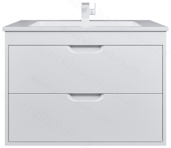 Тумба с раковиной Uperwood Modul 393020550 80x45 подвесная, матовая, белая 80x45 подвесная, матовая, белая