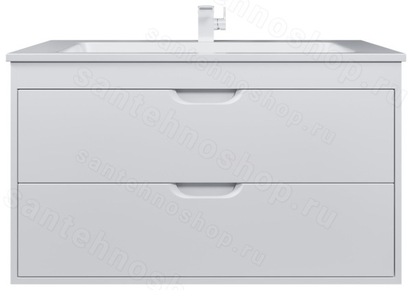 Тумба с раковиной Uperwood Modul 393020552 100x45 подвесная, матовая, белая 100x45 подвесная, матовая, белая