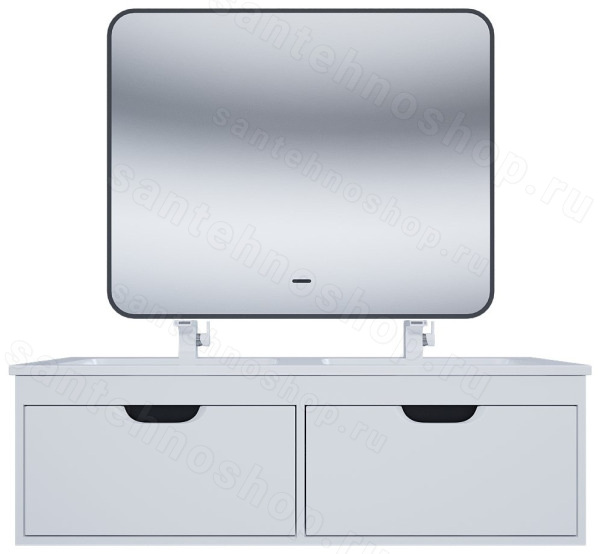Тумба с раковиной Uperwood Modul KModul120WG 120x45 подвесная, матовая, белая/графит 120x45 подвесная, матовая, белая/графит